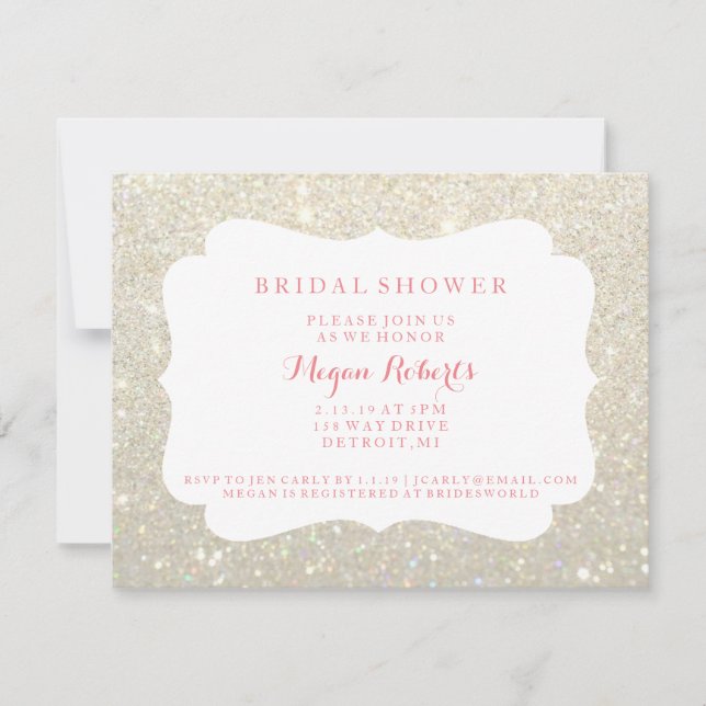 Convite Convidar - Chá de panela branco Dourado com Fab no (Frente)