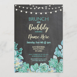 Convite Convidar Chá de panela Brunch e Bubble Succulents