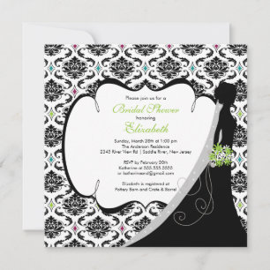 Convite Convidar Chá de panela da Bride Verde Trendy Dama