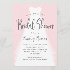 Convite Convidar Chá de panela EDITÁVEL Moderno Gown