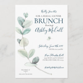 Convite Convidar Chá de panela Eucalyptus Modern Watercolo