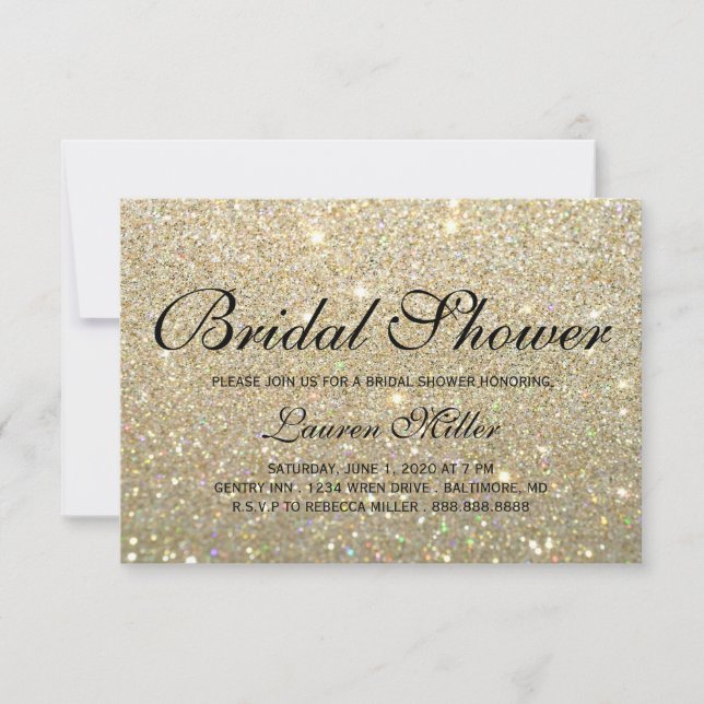 Convite Convidar - Chá Glit Fab Dourado (Frente)