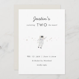 Convite Convidar Dois segundos aniversários Da Moon Space