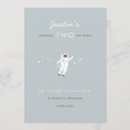 Convite Convidar Dois segundos aniversários Da Moon Space