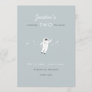 Convite Convidar Dois segundos aniversários Da Moon Space 