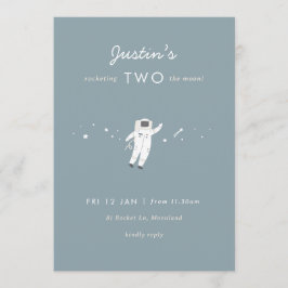 Convite Convidar Dois segundos aniversários Da Moon Space