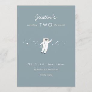 Convite Convidar Dois segundos aniversários Da Moon Space