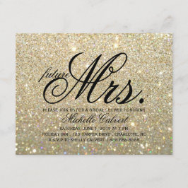 Convite Convidar - Dourado futuro Glit Fab Sra Chá de pane