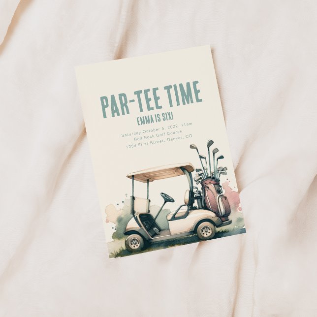 Convite Convidar Festa de aniversário de Golfe Par-Tee (Criador carregado)