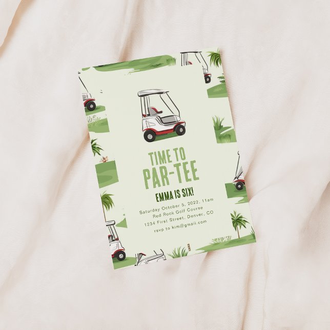 Convite Convidar Festa de aniversário de Golfe Par-Tee (Criador carregado)