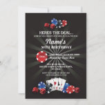 Convite Convidar Festa de aniversário Noite de Las Vegas C<br><div class="desc">Design da Festa Noturna de Casino. Perfeito para qualquer aniversário. Simplesmente mude o texto para se adequar ao seu partido. Impressão traseiro incluído.</div>