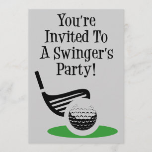 Convite Convidar Festa de Golfe Funny Swinger