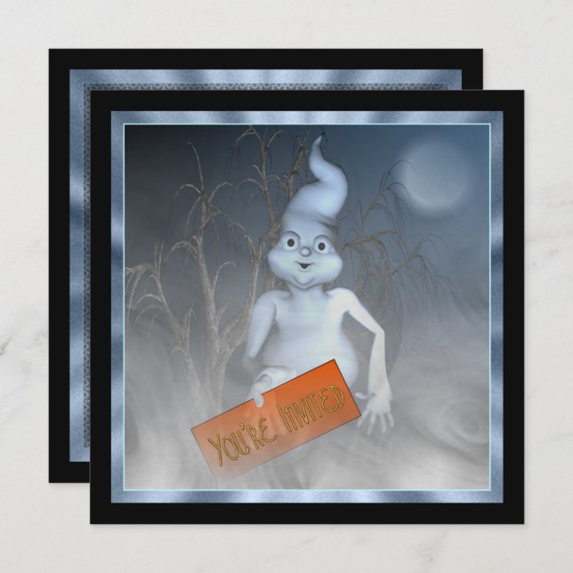 Convite Convidar Festa de Halloween (Frente/Verso)