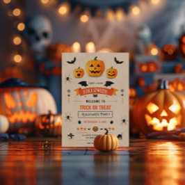 Convite Convidar Festa De Halloween Para Trick Ou Tratar