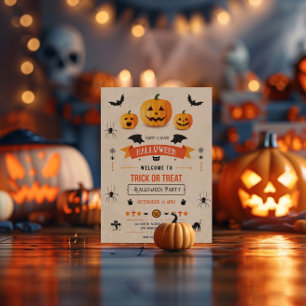 Convite Convidar Festa De Halloween Para Trick Ou Tratar