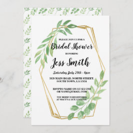 Convite Convidar Folhas de Quadro Dourado de Parte do chá