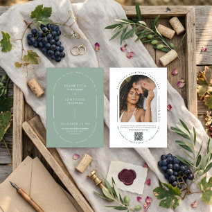 Convite Convidar Foto de Casamento de Código QR de Arch Ve