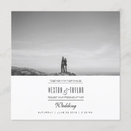 Convite Convidar Foto de Casamento Moderno e Mínimo