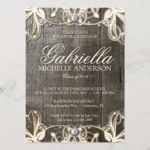 Convite Convidar Foto De Graduação Rústica De Raça No 