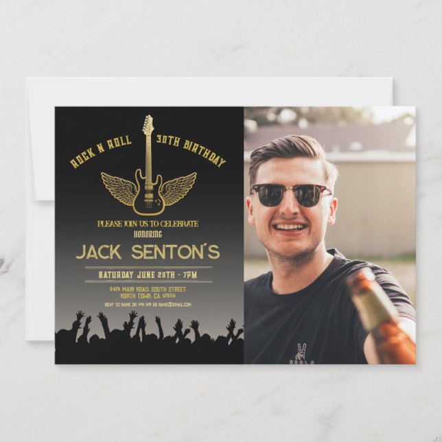 Convite Convidar Foto de Violão do Festival de Festas de a (Frente)