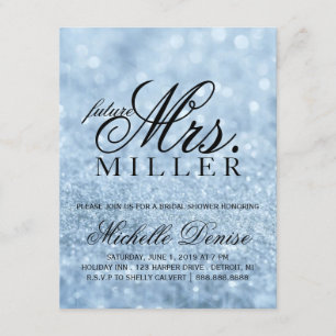Convite Convidar - Futuro do Tabuleiro Azul Sra. Bridal