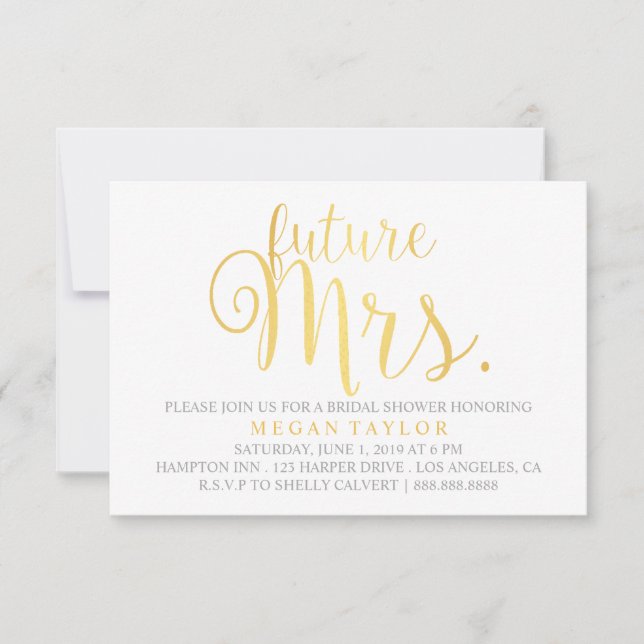 Convite Convidar - Futuro roteiro do Ouro Sra. Chá de pane (Frente)