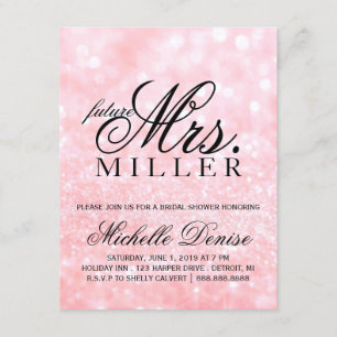 Convite Convidar - Lit Pink Glit Futuro Sra. Bridal