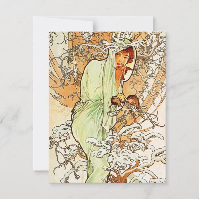 Convite Convidar Mucha Winter (Frente)