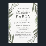 Convite Convidar o Partido de Bachelor Verde Simples Moder<br><div class="desc">O moderno e simples partido Bachelor de Folha Verde Convidam a moderna Elegante simples celebração de Solteiros Folhas de Jardim do convite de festas,  Russo,  Olive,  Greenery,  outono,  outono,  coleção de Correspondência de inverno em Niche e Nest store. Trabalho de arte por www.EssemCreatives.etsy.com"</div>