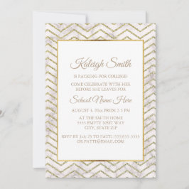 Convite Convidar o Partido do Tronco Branco e Dourado "Off