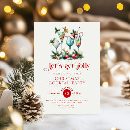 Convite Convidar o vamos para a festa de natal Jolly Cockt