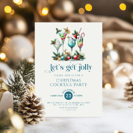 Convite Convidar o vamos para a festa de natal Jolly Cockt
