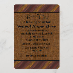 Convite Convidar "Off To College" para o Tom Castanho da T