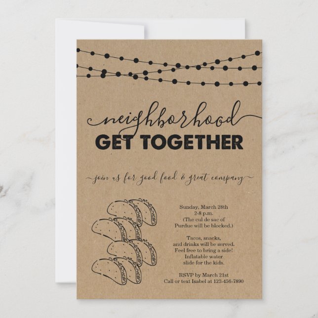 Convite Convidar os vizinhos do Taco (Frente)
