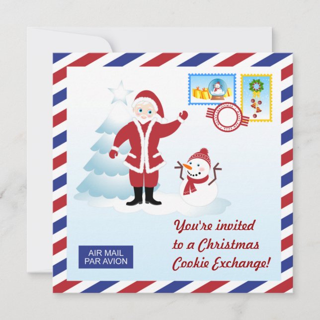 Convite Convidar papais noeis e biscoitos de Natal de bone (Frente)