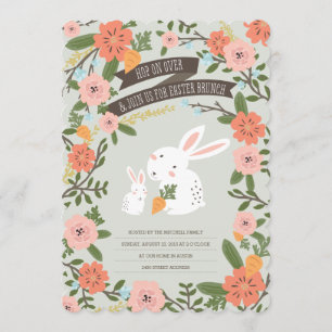 Convite Convidar para a Páscoa Bunny Love Brunch