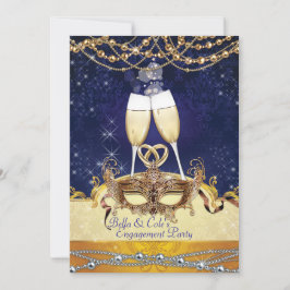 Convite Convidar para Festa de Aniversário Mascarada Mardi