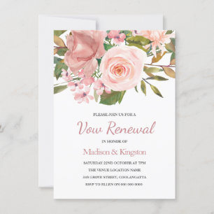 Convite Convidar para renovação de Rosa Dourado com Blush