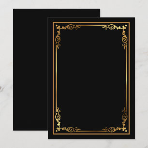 Convite Convidar Preto do Vazio Moderno com Borda Fragment
