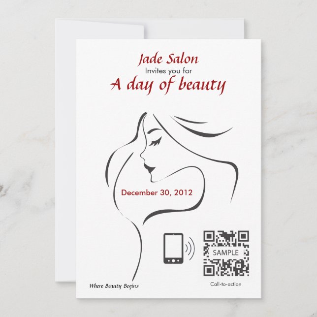 Convite Convidar Salão de Cabelo Modelo (Frente)