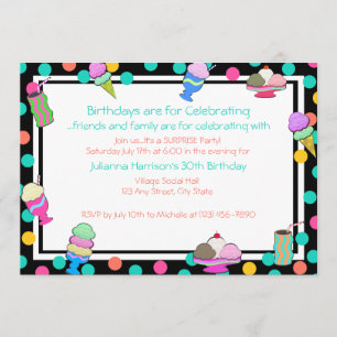 Convite Convidar Sundae Shoppe