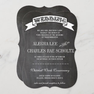 Convite Convidar Tipografia Vintage RUSTIC Chalkboard