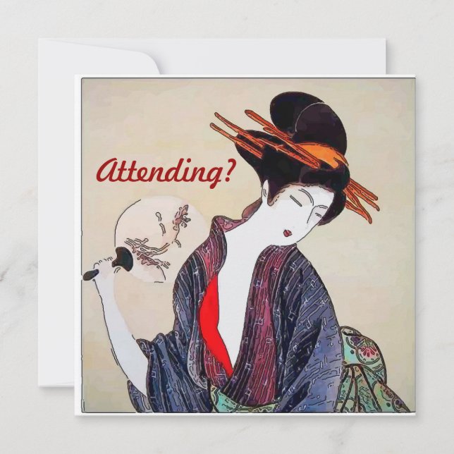 Convite Convidar Uma Mulher Japonesa, A Participar? (Frente)