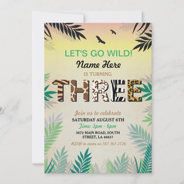 Convite Convidar ZOO do Partido aniversário de 3 anos da S (Frente)