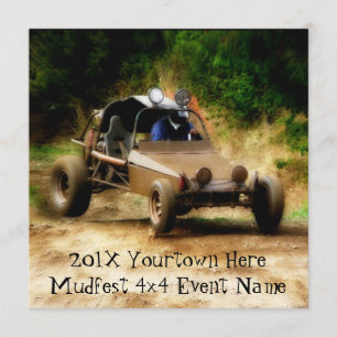 Convite Convide à competência suja de Mudfest Dunebuggy