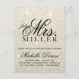 Convite Convide - a Sra. futura fabuloso Nupcial do brilho