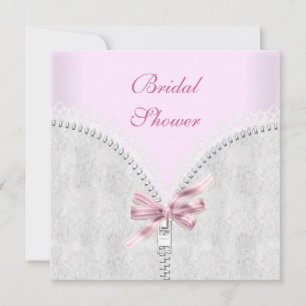 Convite Convidite de Chuva de Noiva Rosa Corset de Renda B