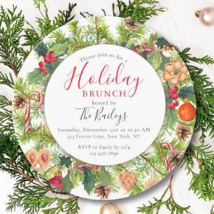 Convite Convidite Personalizado de Brunch de Natal em Aqua