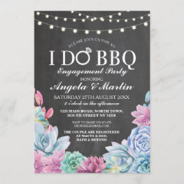 Convite Convido Suculentos de Festa de noivado CHURRASCO