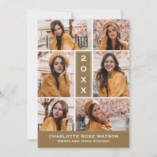 CONVITE CONVITACIÓN DE GRADUACIÓN CON COLAJE DE FOTOS SIMP